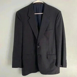 Corneliani Men's Pinstripe Virgin Wool Navy Blue Blazer Jacket Size EU 50 /US 40